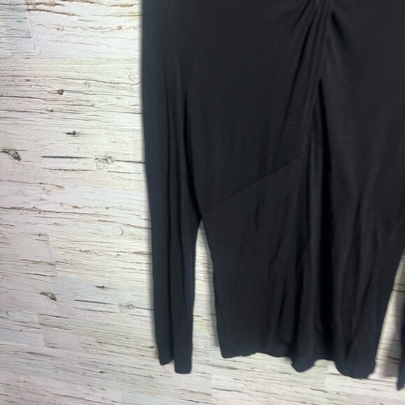 MICHAEL Michael Kors Black Fitted Tie Front Blouse size medium - Picture 2 of 7